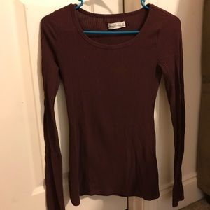 Burgundy Long Sleeve Top